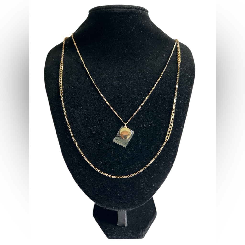 Bijoux Bar Gold Tone Layered Circle Pendant Necklace